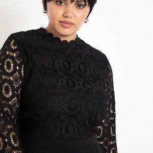 Eloquii lace long sleeve blouse